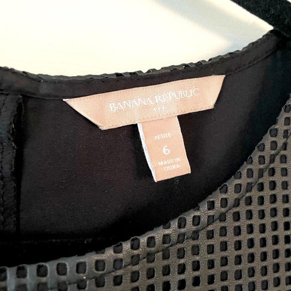 Banana Republic faux leather black top - Picture 3 of 6